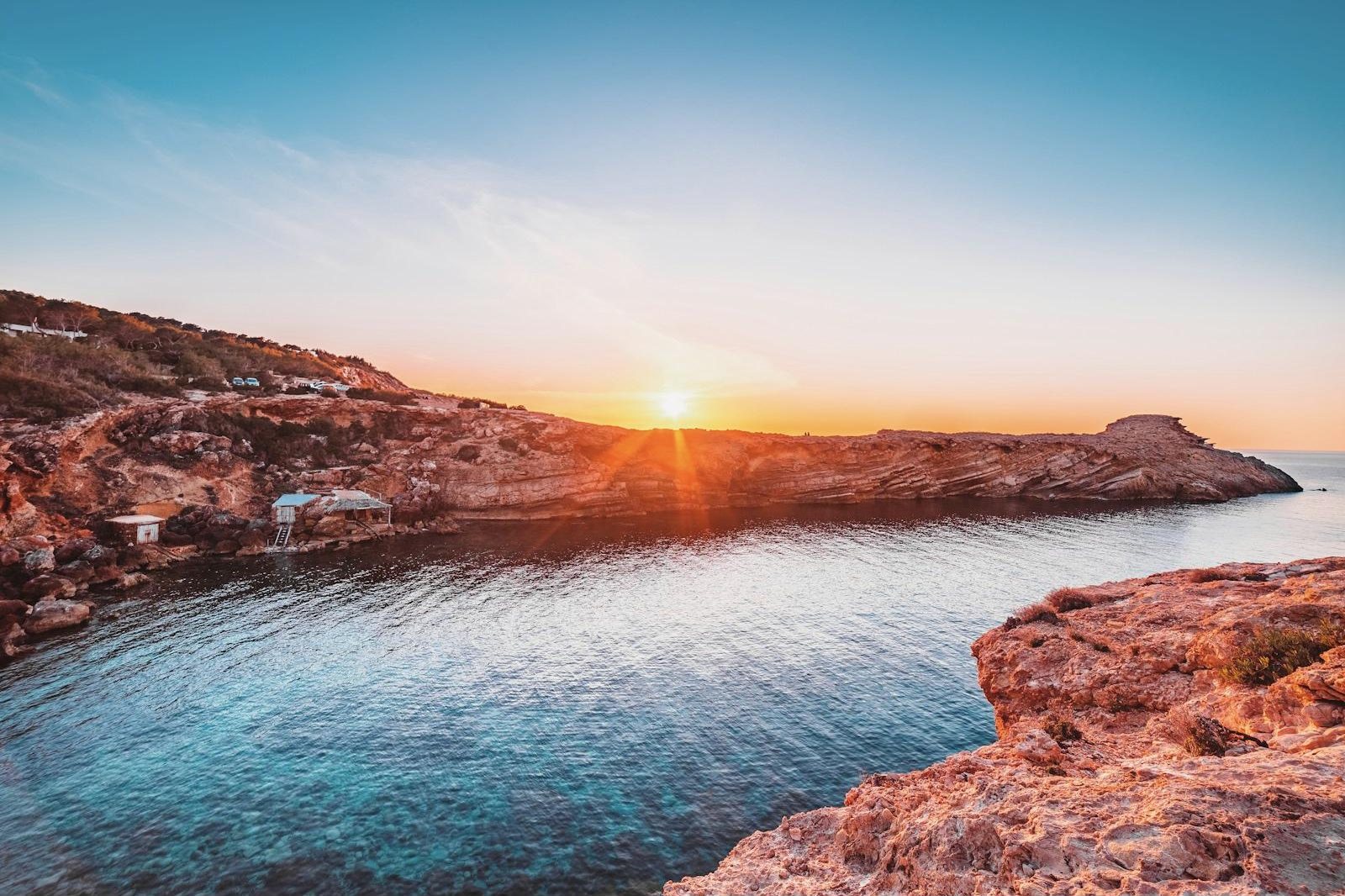 Sunset over the coast of Ibiza